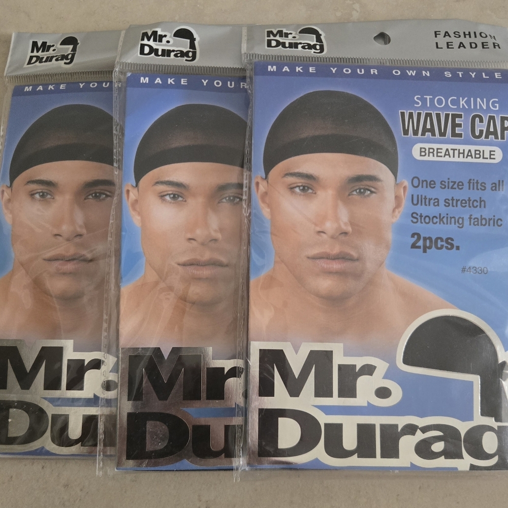 Pack of 3 Mr. Durag Black Stocking Breathable Cap
